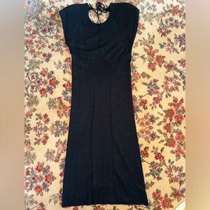 Future Collevtive Black Open Back Floor Length Dress